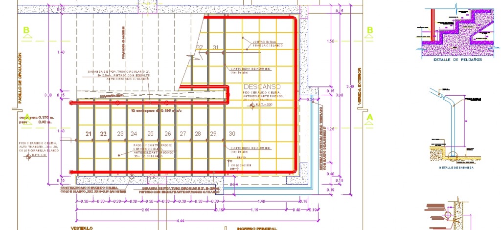 Betonarme merdiven planı