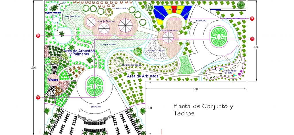 Botanik park vaziyet planı yakından görünüş