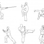 Karate yapan insan çizimleri