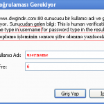 Kimlik doğrulaması gerekiyor