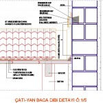 Çatı yan baca dibi detay çizimi