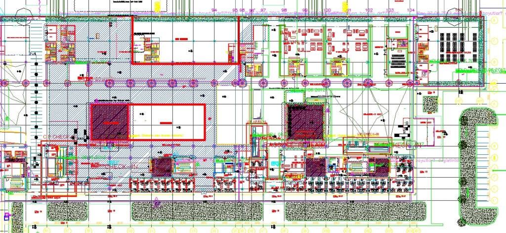 Havaalanı plan çizimi yakından görünüş 2