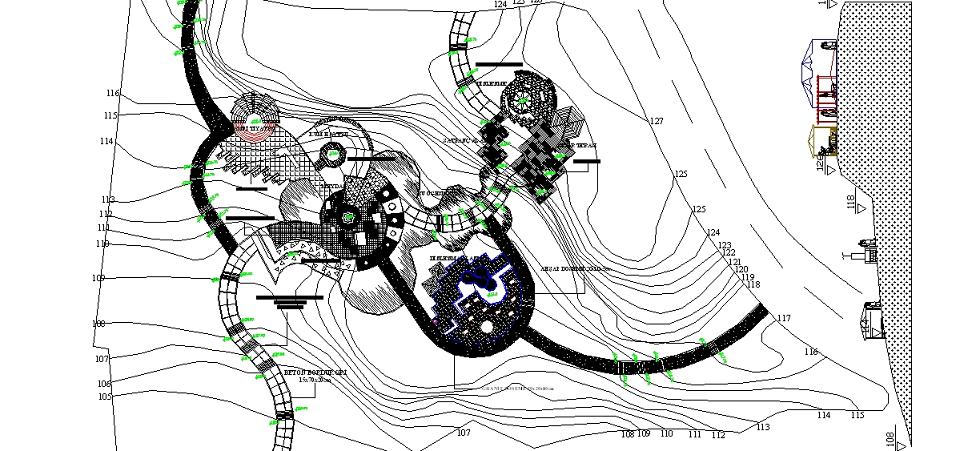 Sosyal park peyzaj projesi vaziyet planı yakından görünüş