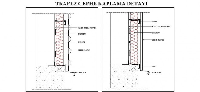 Trapez cephe kaplama detay? www.dwgindir.com